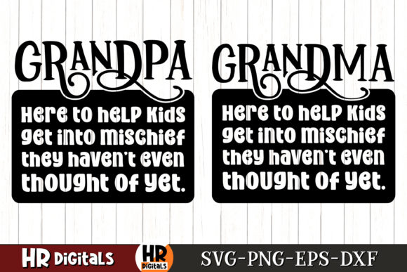 Funny Grandma and Grandpa Mischief SVG for Graphics and Crafts