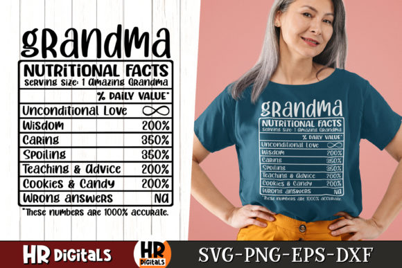 Funny Grandma Nutritional Facts SVG Graphics and Crafts Review