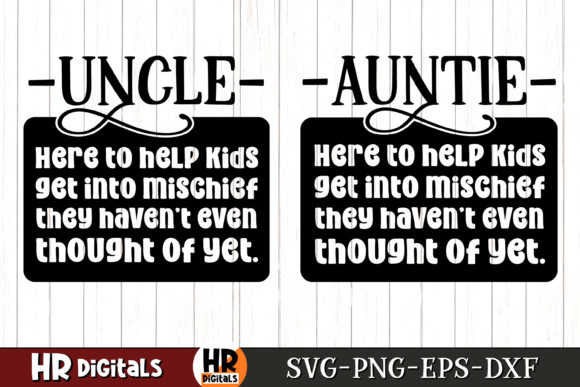 Funny Uncle and Aunt Mischief Humor SVG for Crafts Graphics
